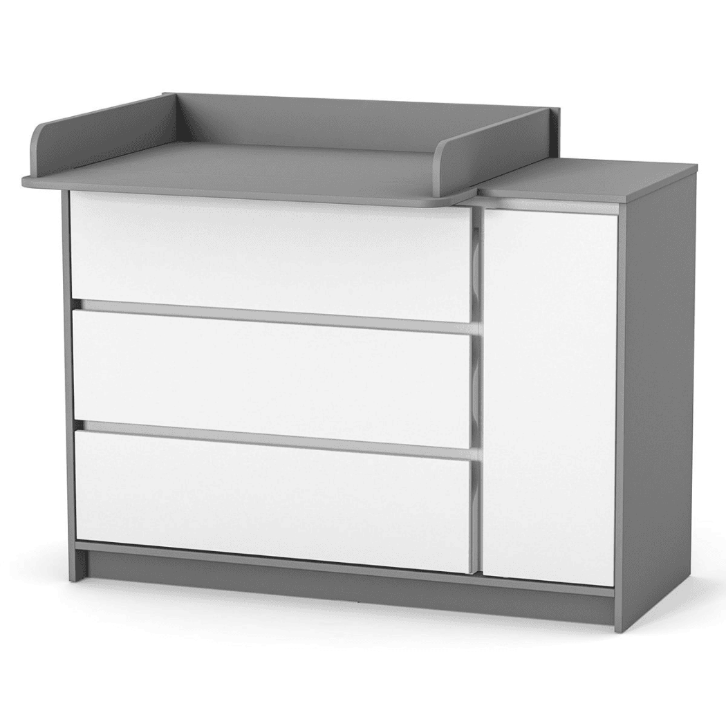 Dětská komoda Lovitto Gekko Kids, 120x51x87cm, Bílá / Grafitová